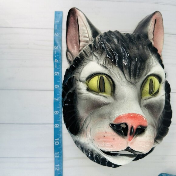 Vintage Black Halloween Scary Cat Mask Made In France Bayshore Collectors Piece - Picture 10 of 13